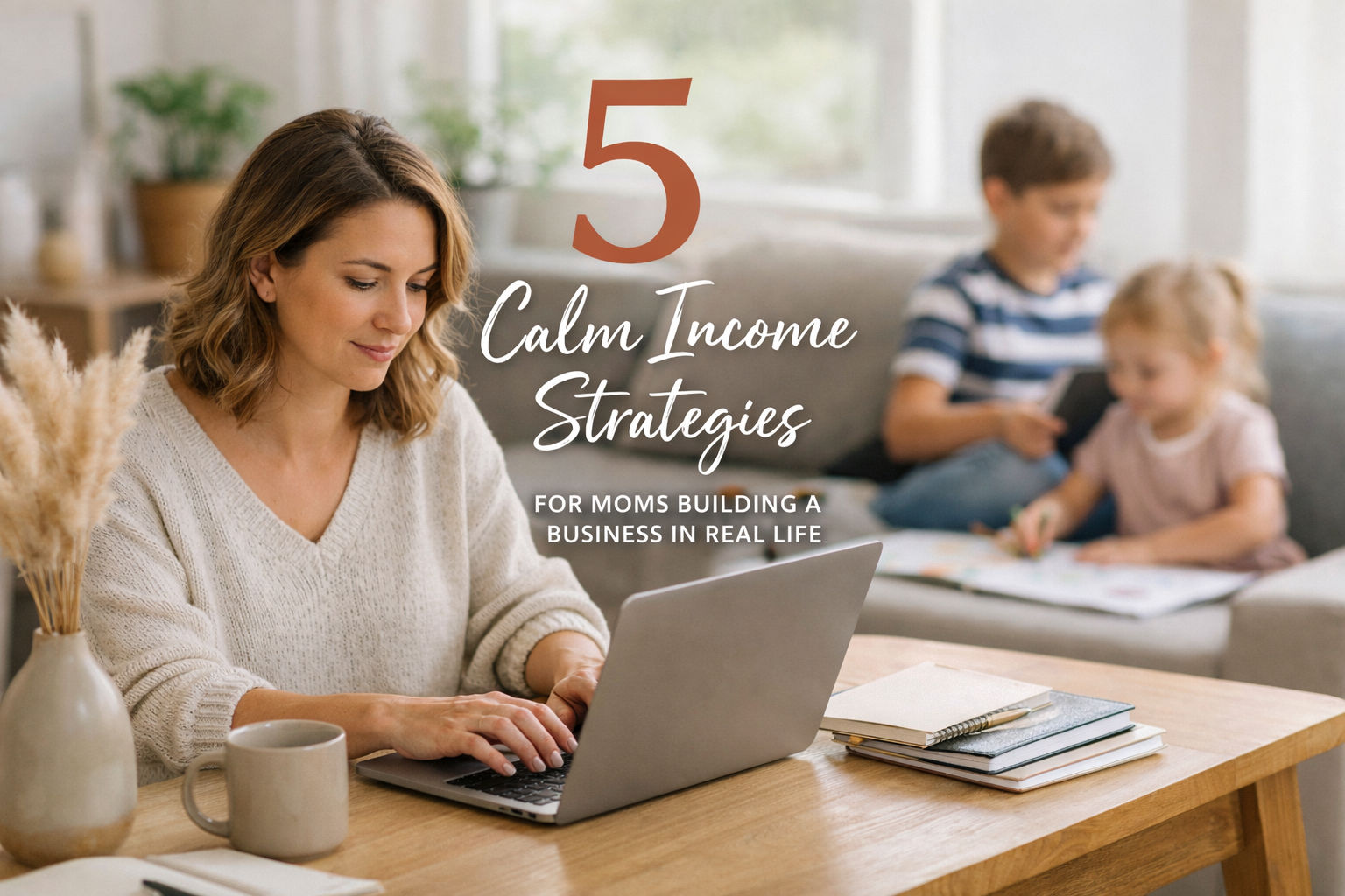 5 Calm Income Strategies for Moms Building a Business in Real Life